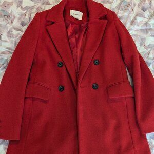 Adorable Red Wool Coat from Stradivarius - Size Small